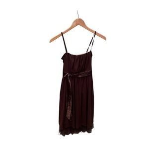 Elegant Brown Spaghetti Strap Dress for a young adult